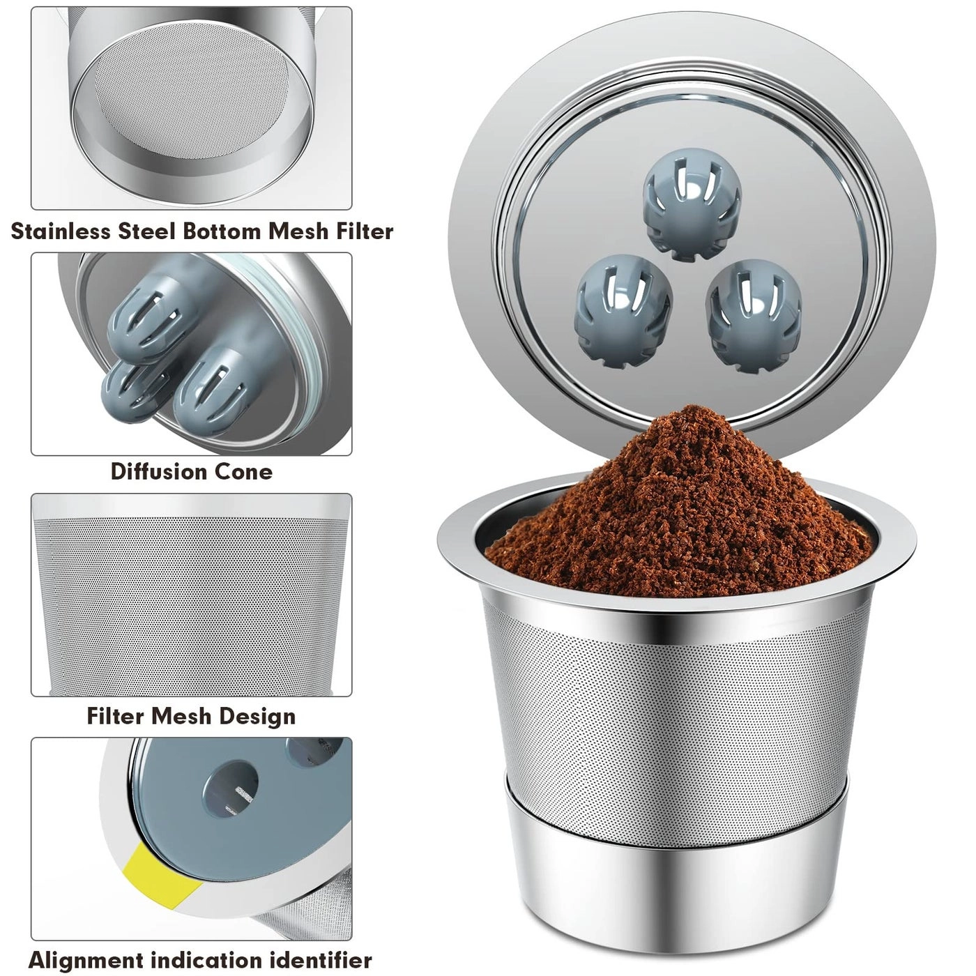 Reusable K Cups - Stainless Steel Compatible With Ninja Coffee Maker