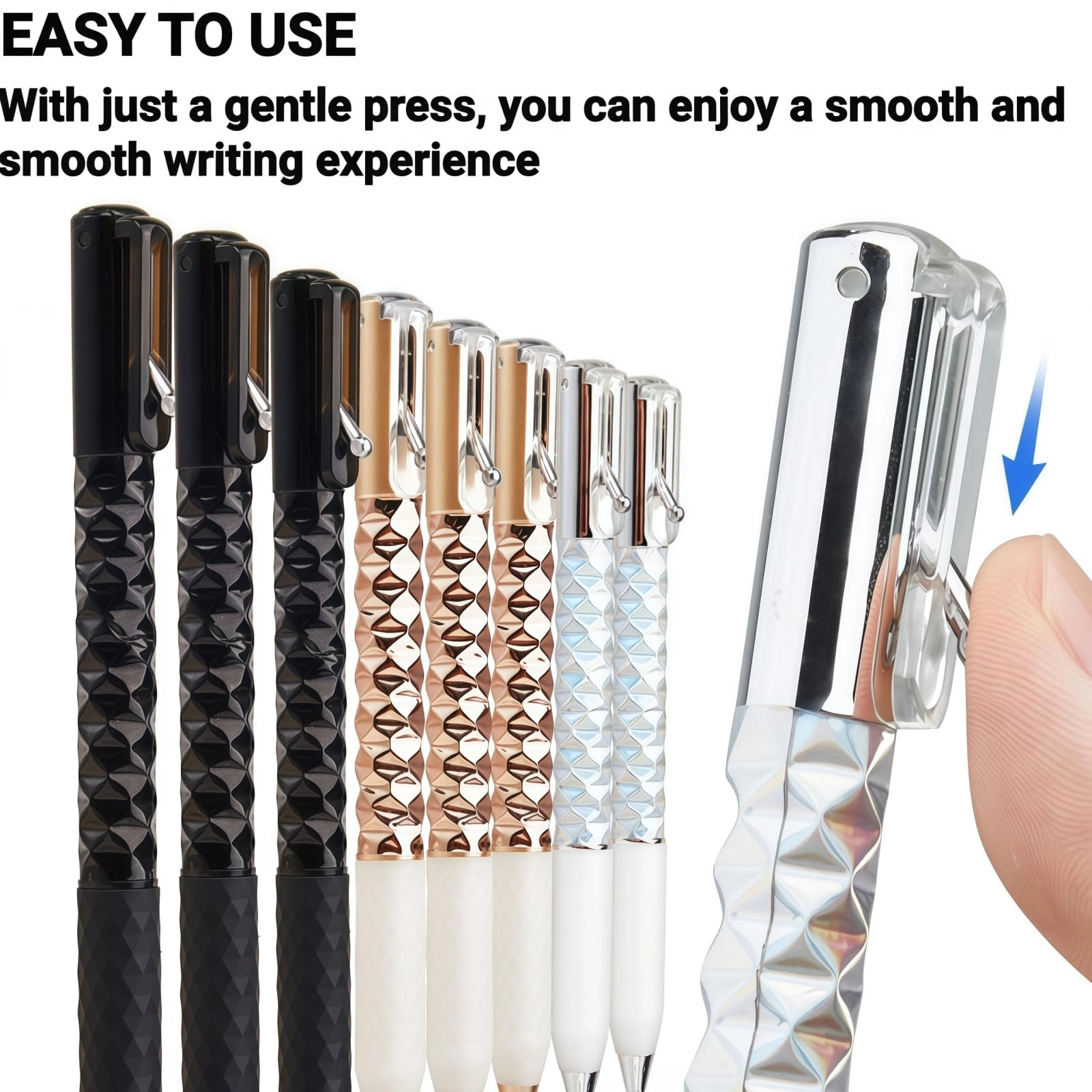 Metal Crinkle Fidget Pen - 3PCS 0.5mm