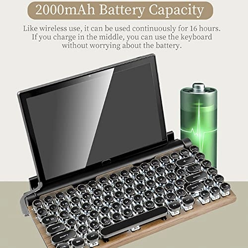 Retro Typewriter Keyboard - Compact 84 Keys Layout Wireless