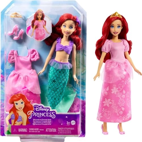 Ariel Mermaid to Princess Doll - 2-in-1 pink
