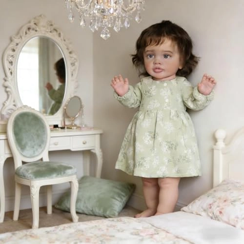 Pippa Reborn Baby Doll - 26 inch Cotton Vinyl Hand-rooted Curly Hair Ages 3+