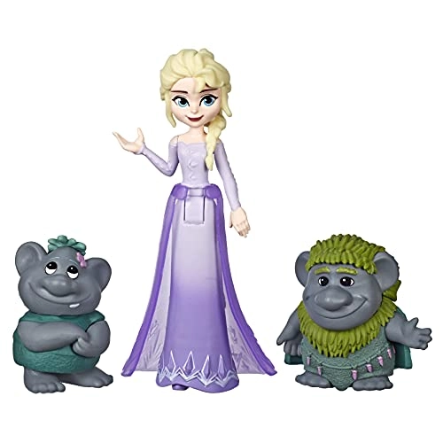 Elsa Doll - Frozen 2 Purple + Troll Figure - 2