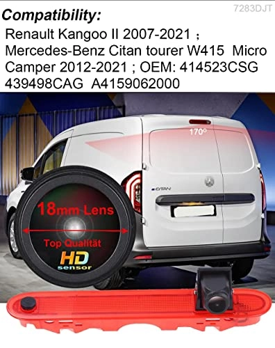 Brake Light Reversing Camera + Rear View Mirror Monitor - Night vision 628 x 586 pixels