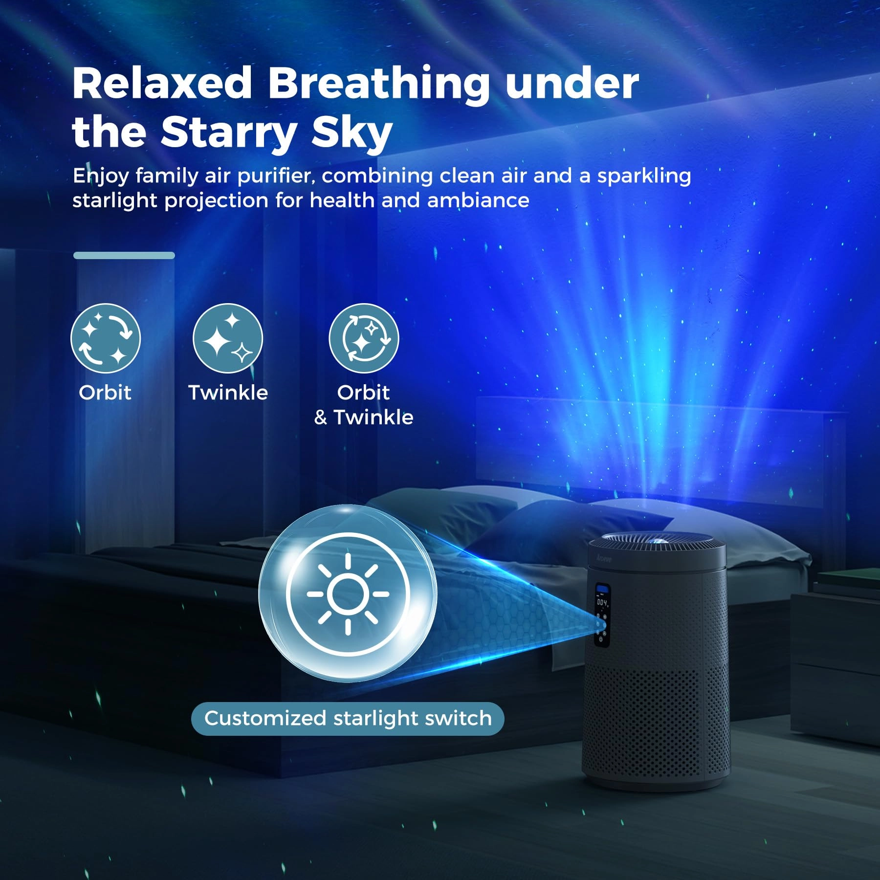MK09W - Air Purifier 1782 Sq. Ft. Star Projector