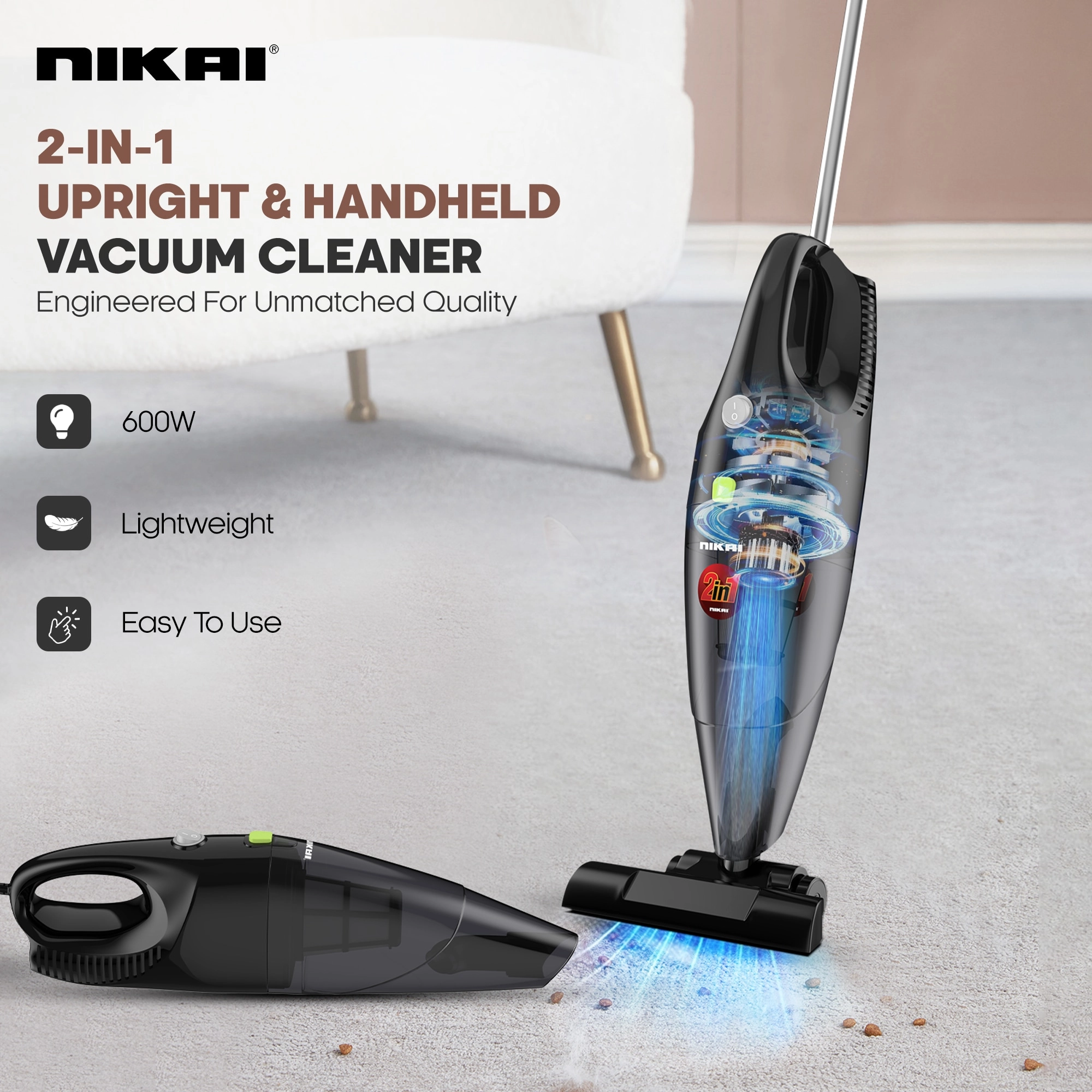 Upright & Handheld Vacuum Cleaner