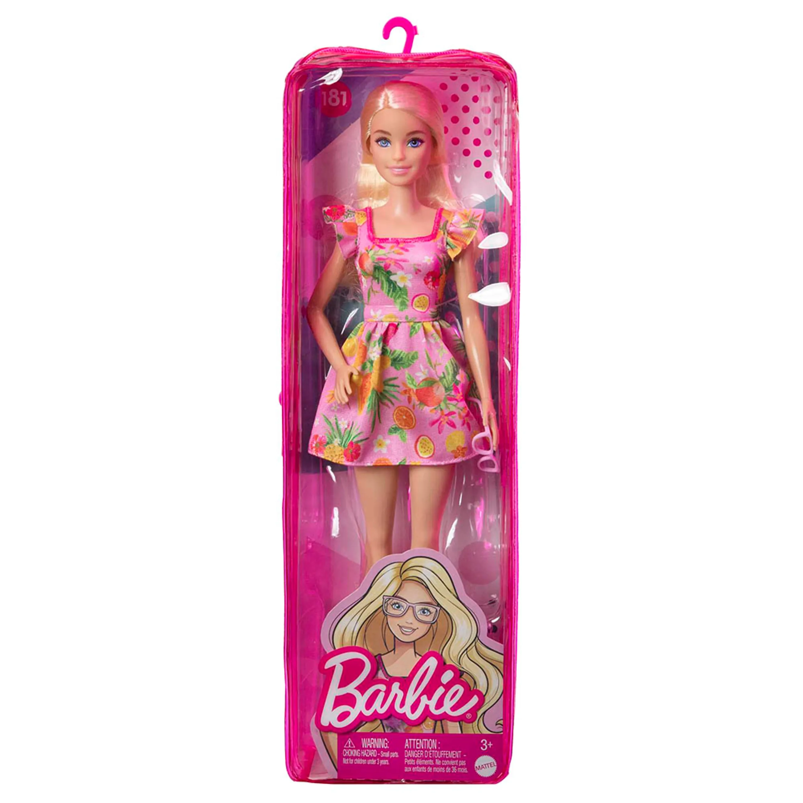 Barbie Fashionistas - blonde Fruit Print Dress Ages 3+