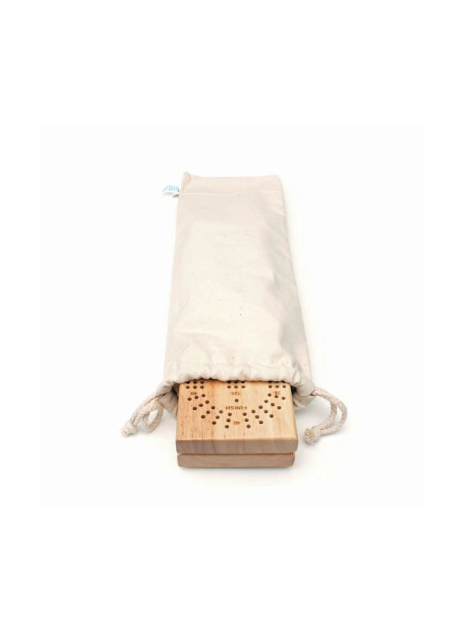 Cabinet Cribbage Set - Solid Oak 3 Track Metal Pegs