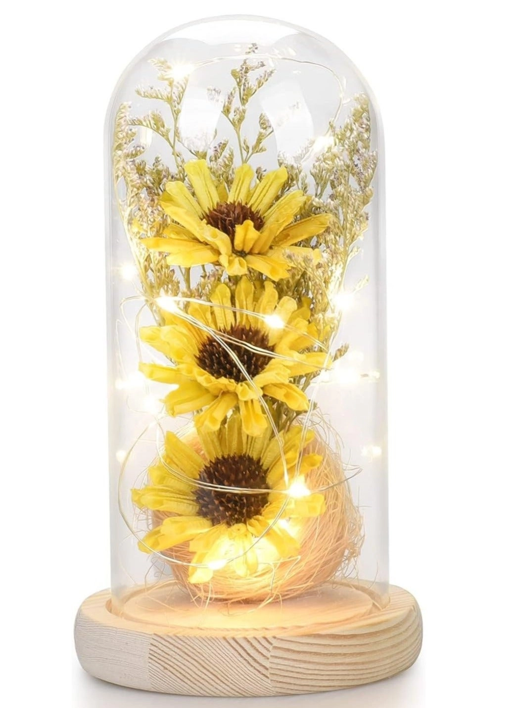 Generic Enchanted LED Lamp - Sunflower Glass Dome