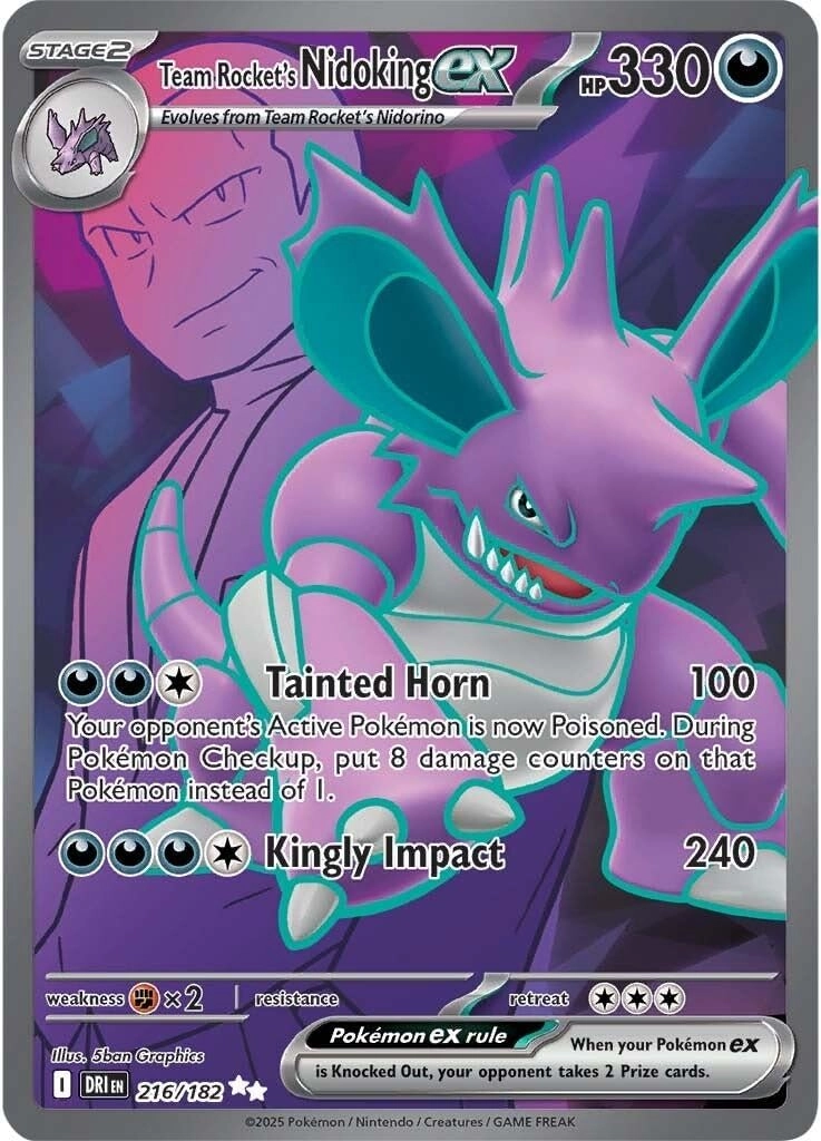 Pokémon Team Rocket’s Nidoking ex 216/182