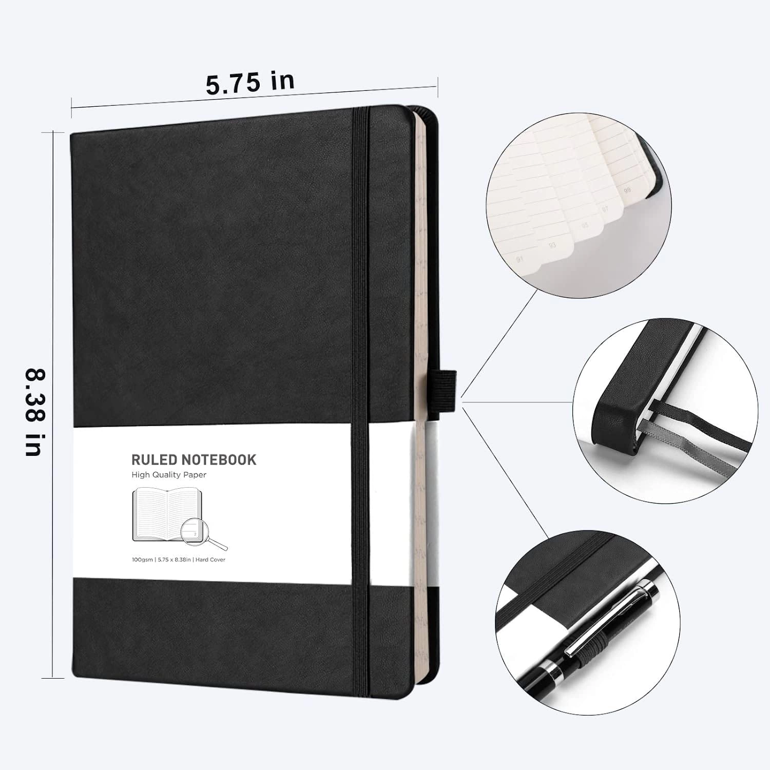 Notepad A5 Hardcover - Lined 376 Pages