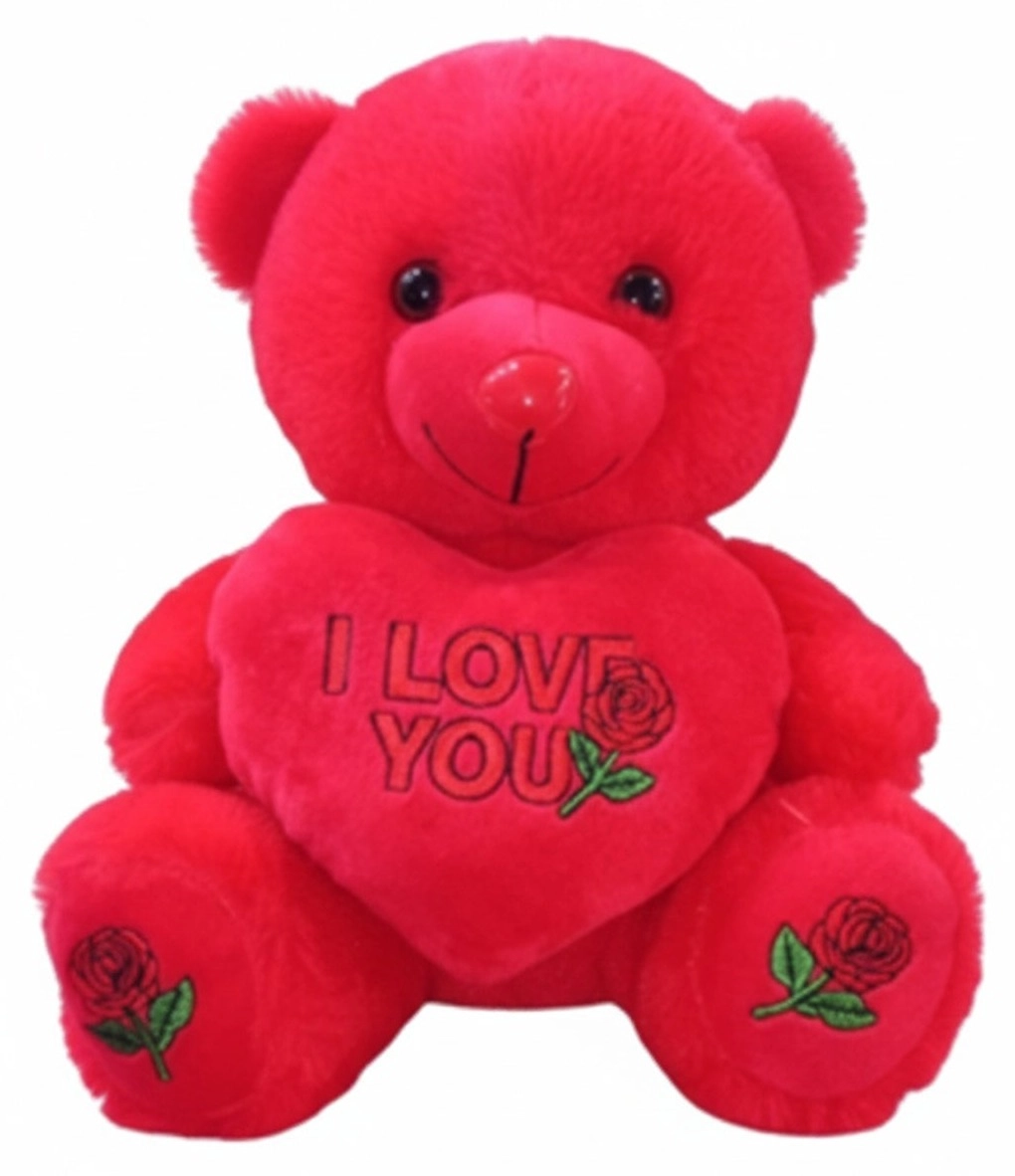 Toy Land Teddy Bear I Love You Rose Heart - 25 cm