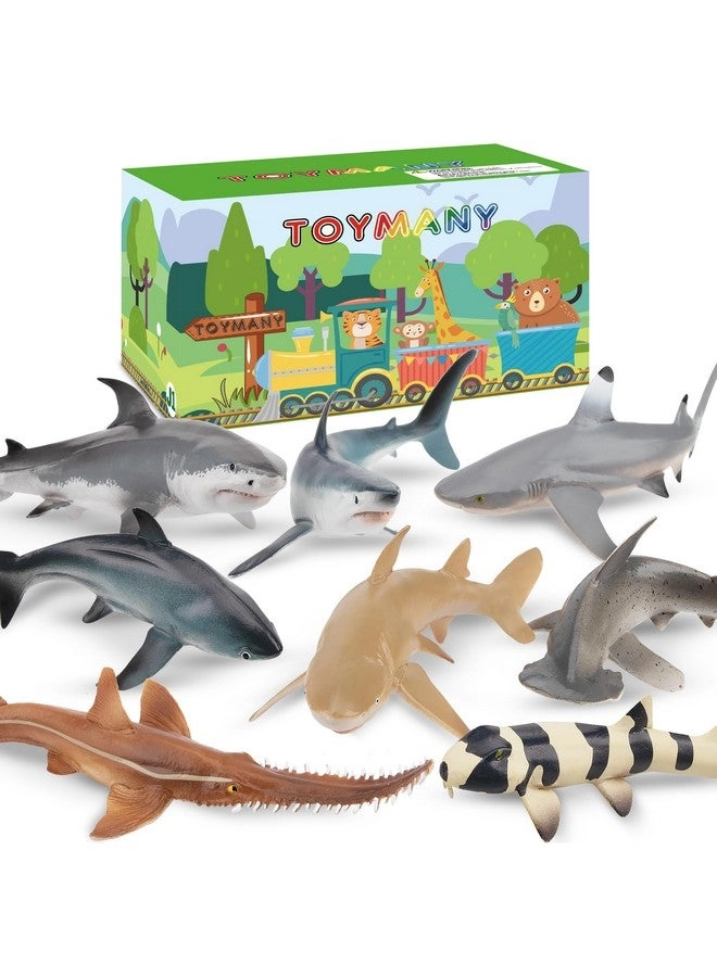 Shark Toys Figurines 8 pcs