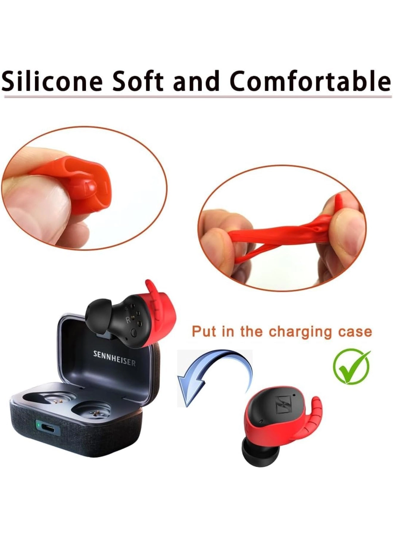 Ear Covers for Momentum True Wireless 3 - 5 Pairs Anti-Slip Secure Fit