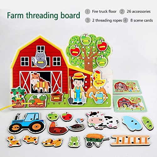 Wooden Farm Fire Threading Board - 4 years+