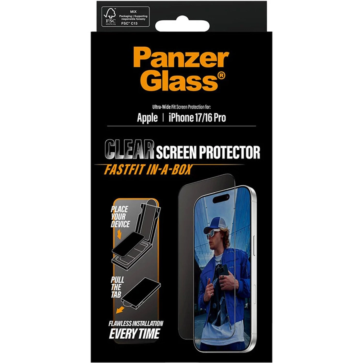 FASTFIT IN-A-BOX - Screen Protector iPhone 17 iPhone 16 Pro