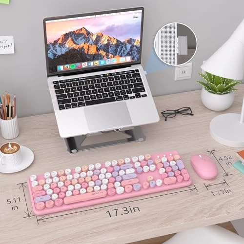 Colorful Computer Wireless Keyboard Mouse Combos - Wired/Wireless