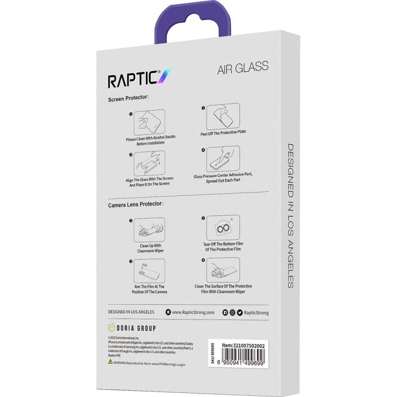 Clear Tempered Glass Screen Protector + Camera Lens Protector for iPhone Air