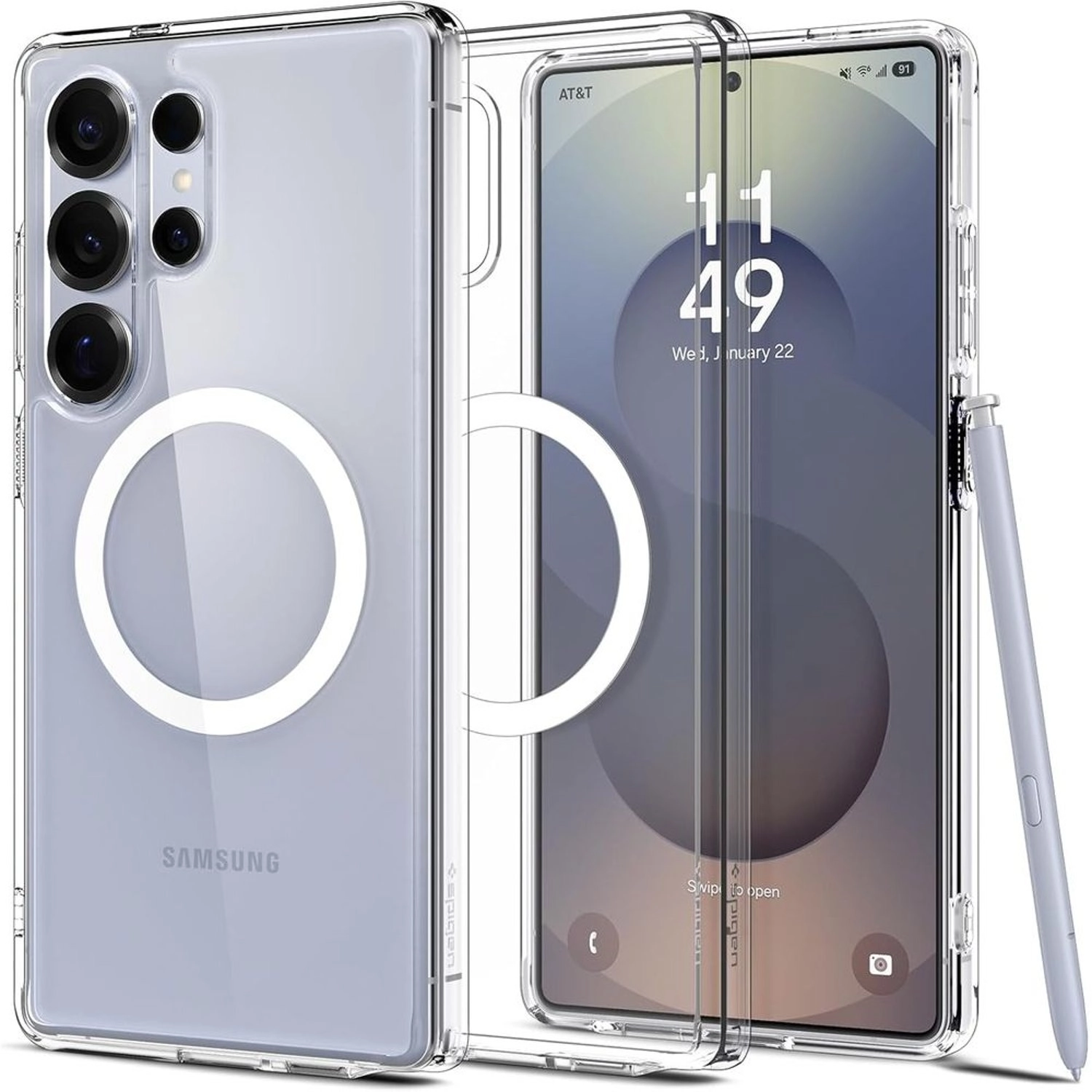 Spigen Ultra Hybrid MagFit Clear Case for Samsung Galaxy S25 Ultra