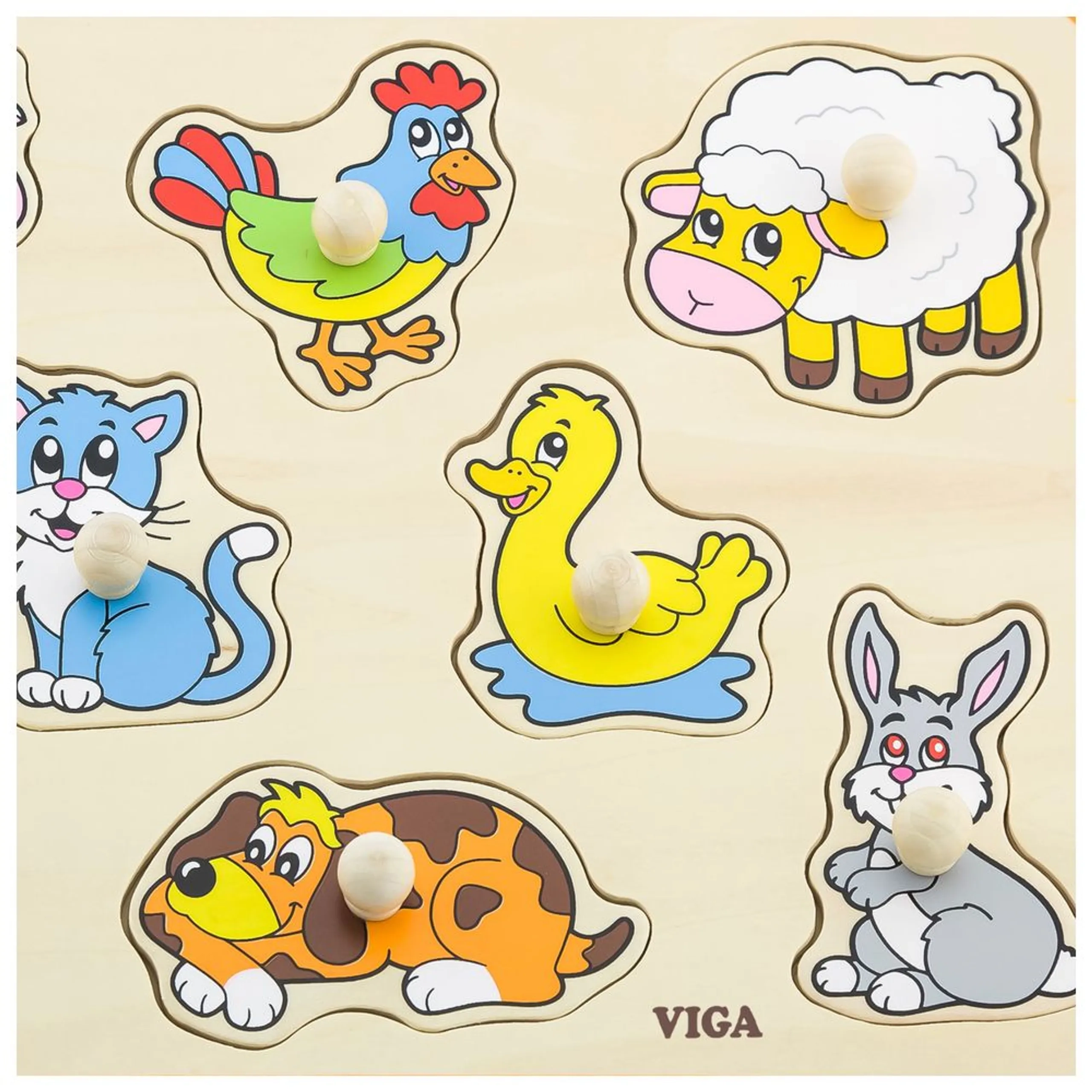 Farm Animals Knob Puzzle - Suitable for 18 months & above 8 pieces