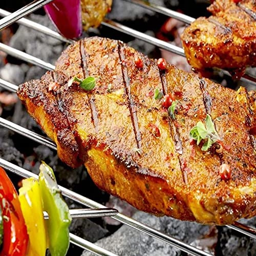 BBQ Needle - 5-piece stainless steel + Grilled Rack + Steamer + Fry Pan + Rotary Cage