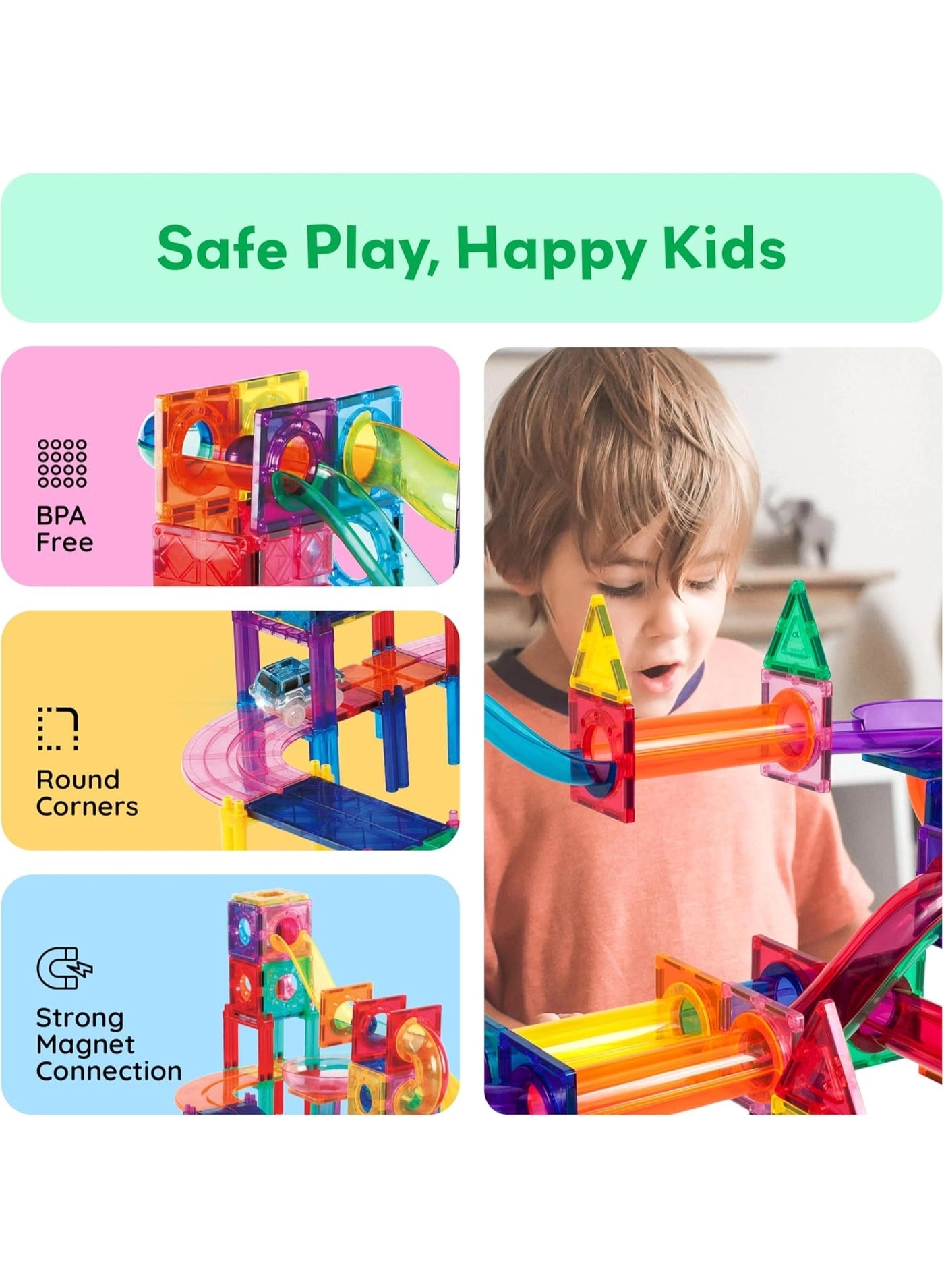 3-in-1 Magnetic Marble Run & Race Track (PTG108)