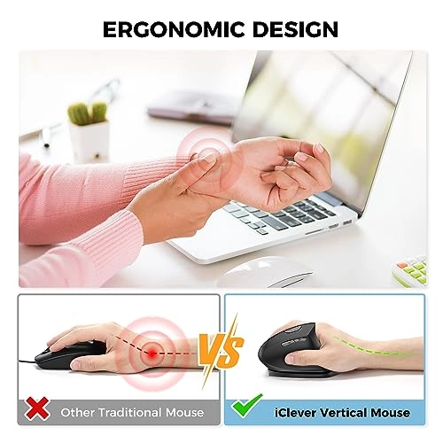 Ergonomic Mouse - 2.4Ghz USB Wireless