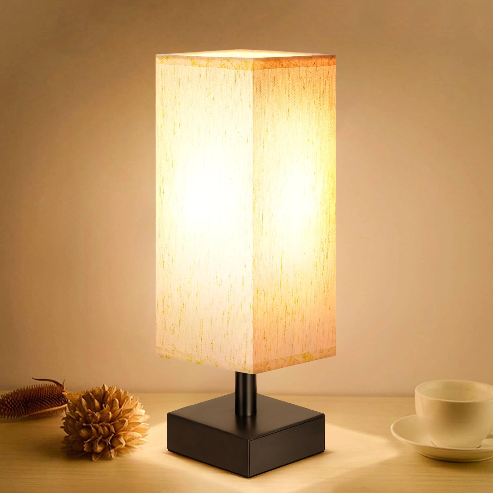 S6-16 - Linen Black Small Table Lamp