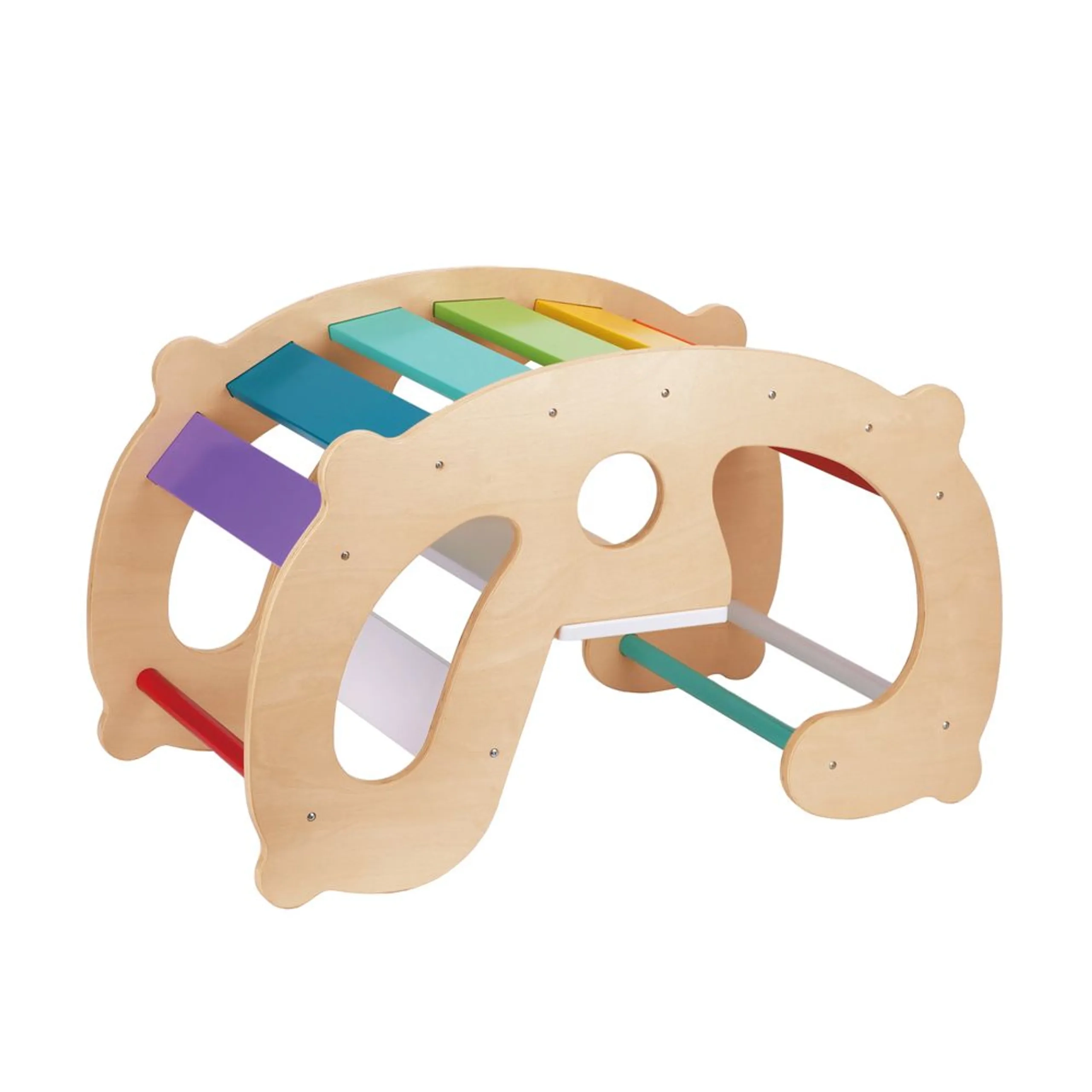 OOOK Rainbow Multifunctional Wooden Climbing Arch - Multicolor Montessori