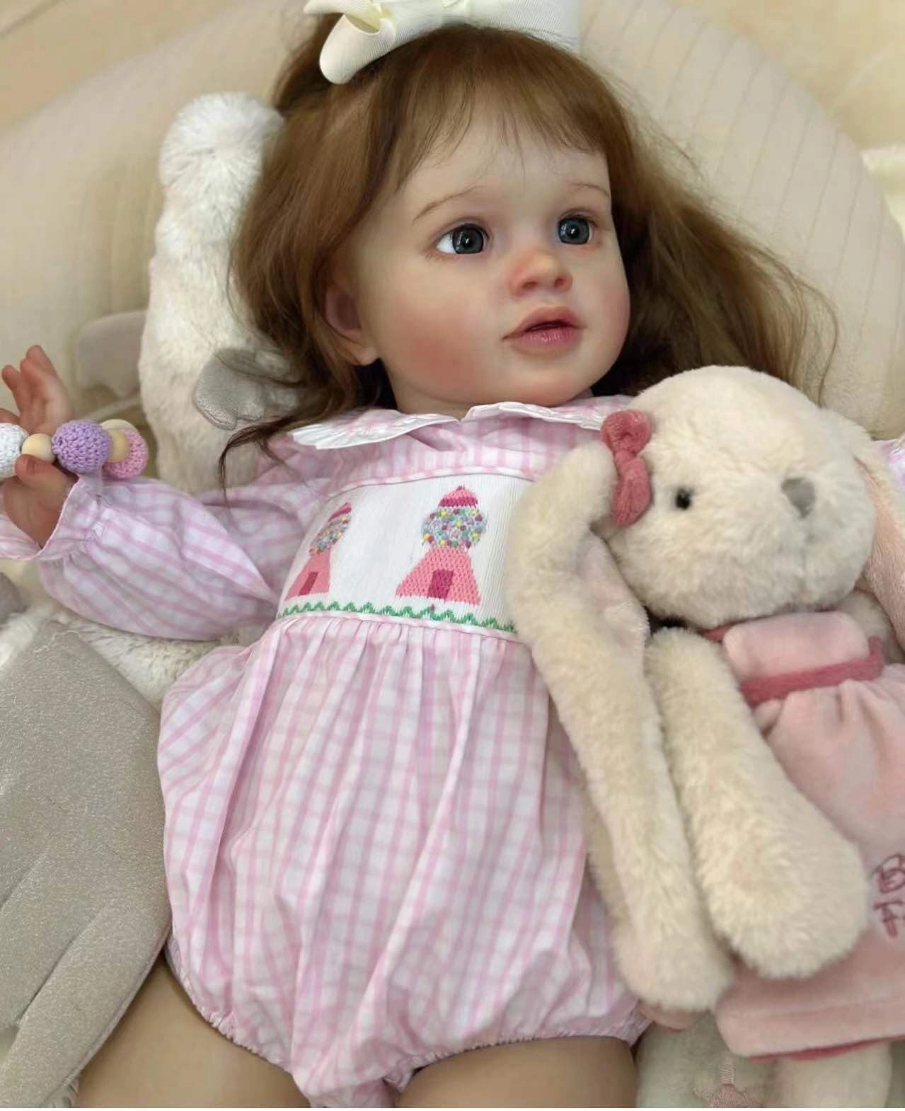 Pippa Reborn Baby Doll - 26 inch Cotton Vinyl Hand-rooted Curly Hair Ages 3+
