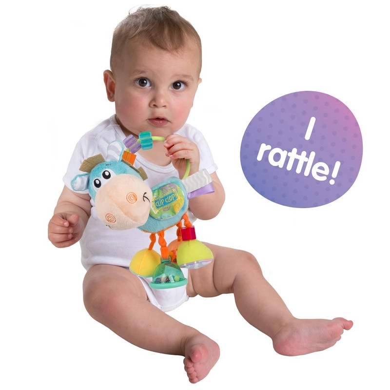 Clip Clop - 3 months & above Polyester, ABS, Cellophane, PETG, PP