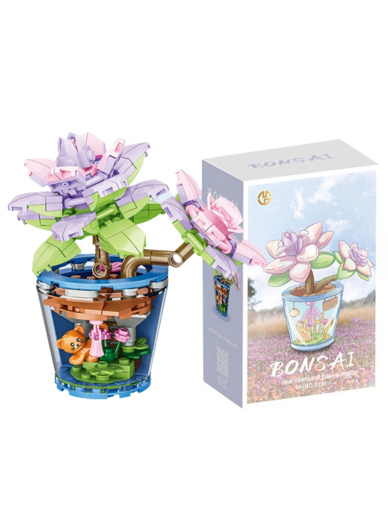 Generic DIY Mini Flower Pot Plant Building Block Toys - Pink bouquet 187pcs