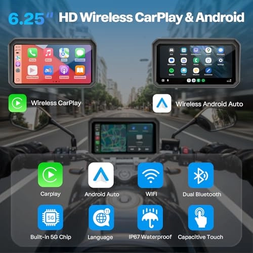Motorcycle Carplay GPS Navigation System - 6.25 inch