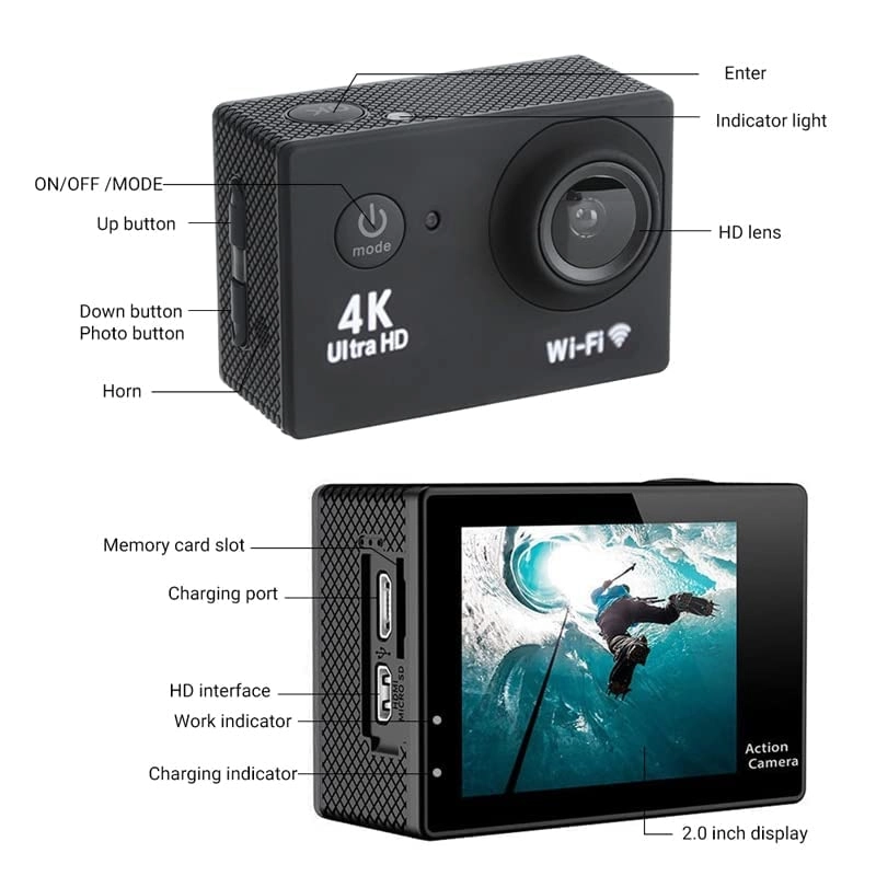 4K Action Camera - 4K 30FPS