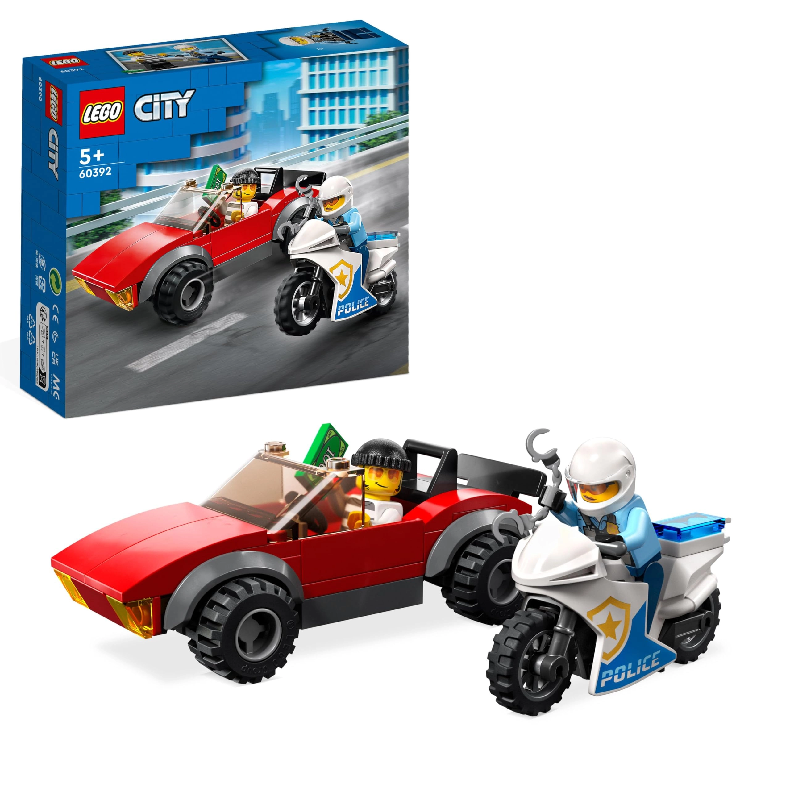 LEGO City Police Bike Car Chase (60392) - 5 years and up Multicolor