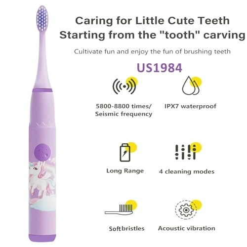 Sonic Electric Toothbrush - 4 Modes 3 Brush Heads Rechargeable