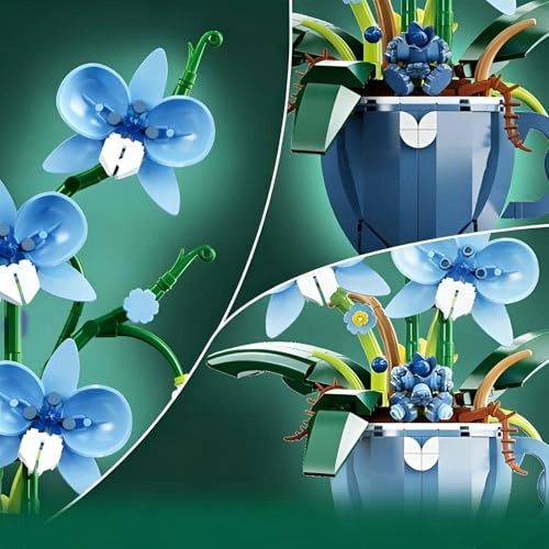 Orchid Building Kit - blue orchids 567 pcs
