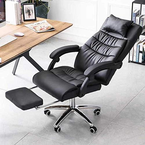 Desk Chair - PU Leather Brown High Back