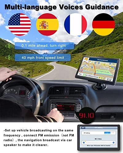 GPS Navigation - 7-inch Touch Screen 2023 North America Maps Lifetime Free Updates