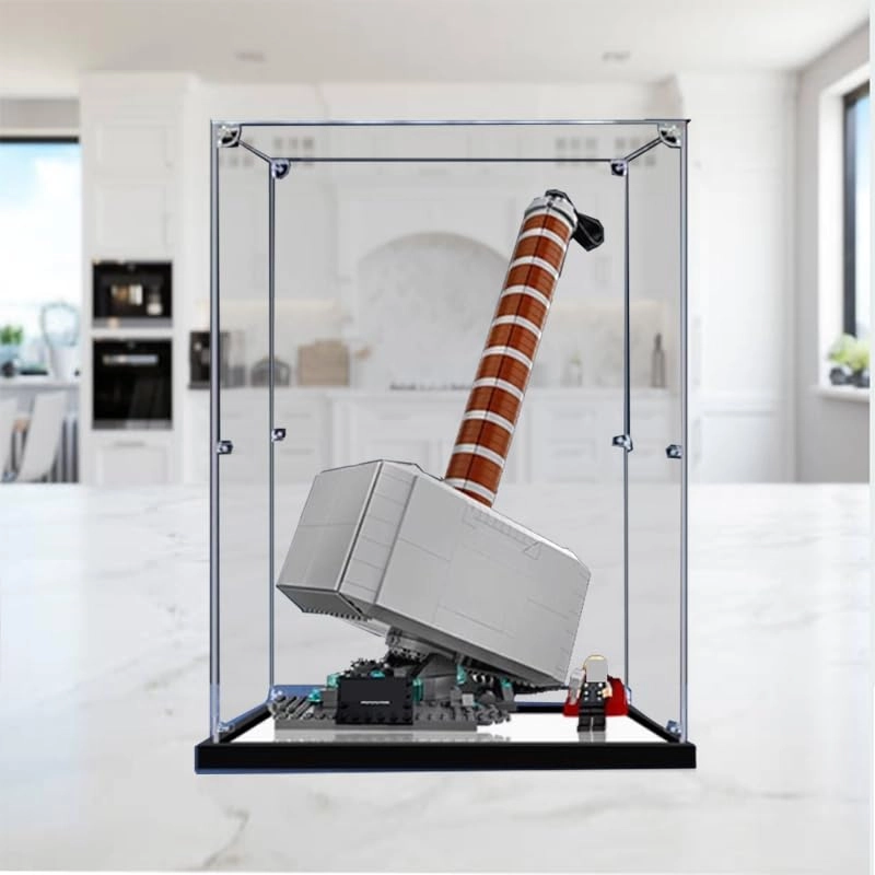 Clear Acrylic Display Case for 76209 - 13.77x13.77x21.65in. Mirror Bottom+background