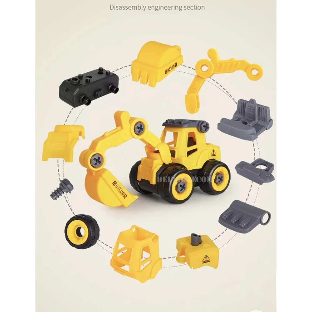 DIY 4Set - Construction Vehicles Multicoloured