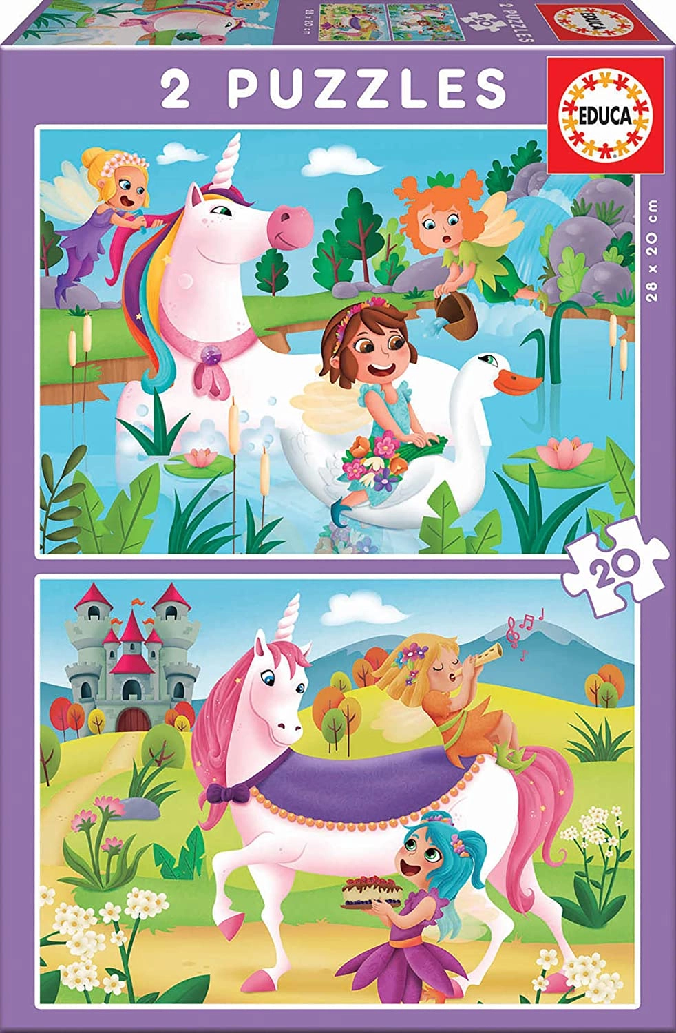 COLOR LAND CHILDRENS TOYS CENTER LLC Unicorns and Fairies 2-in-1 Puzzle (8412668180642) - 40 pcs