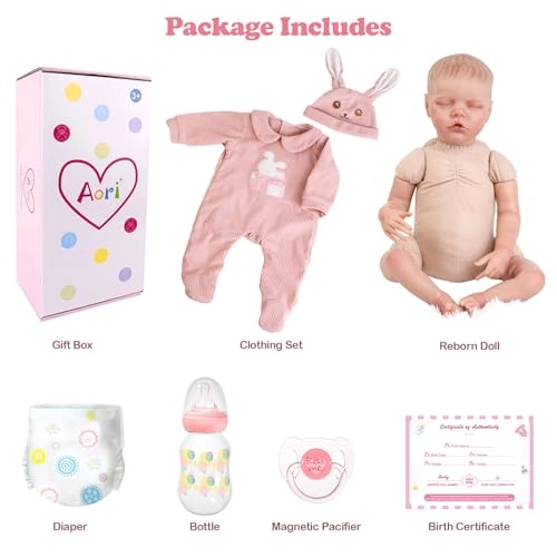 Reborn Baby Doll - 20-Inch Baby Girl Poseable Limbs Kit Ages 3+