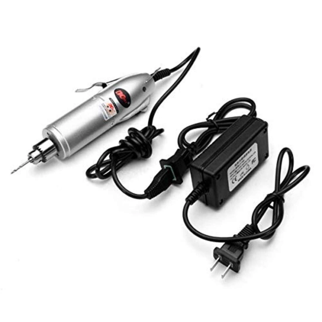 Mini Drill Machine - 12V Speed And Direction Control + Adapter - Collet Chuck 10mm 23mm + Stones + Felt Pad + Mandrel Burrs - 120x Diamonds Bur