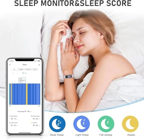 Fitness Tracker - 1.1" AMOLED Heart Rate Monitor Waterproof