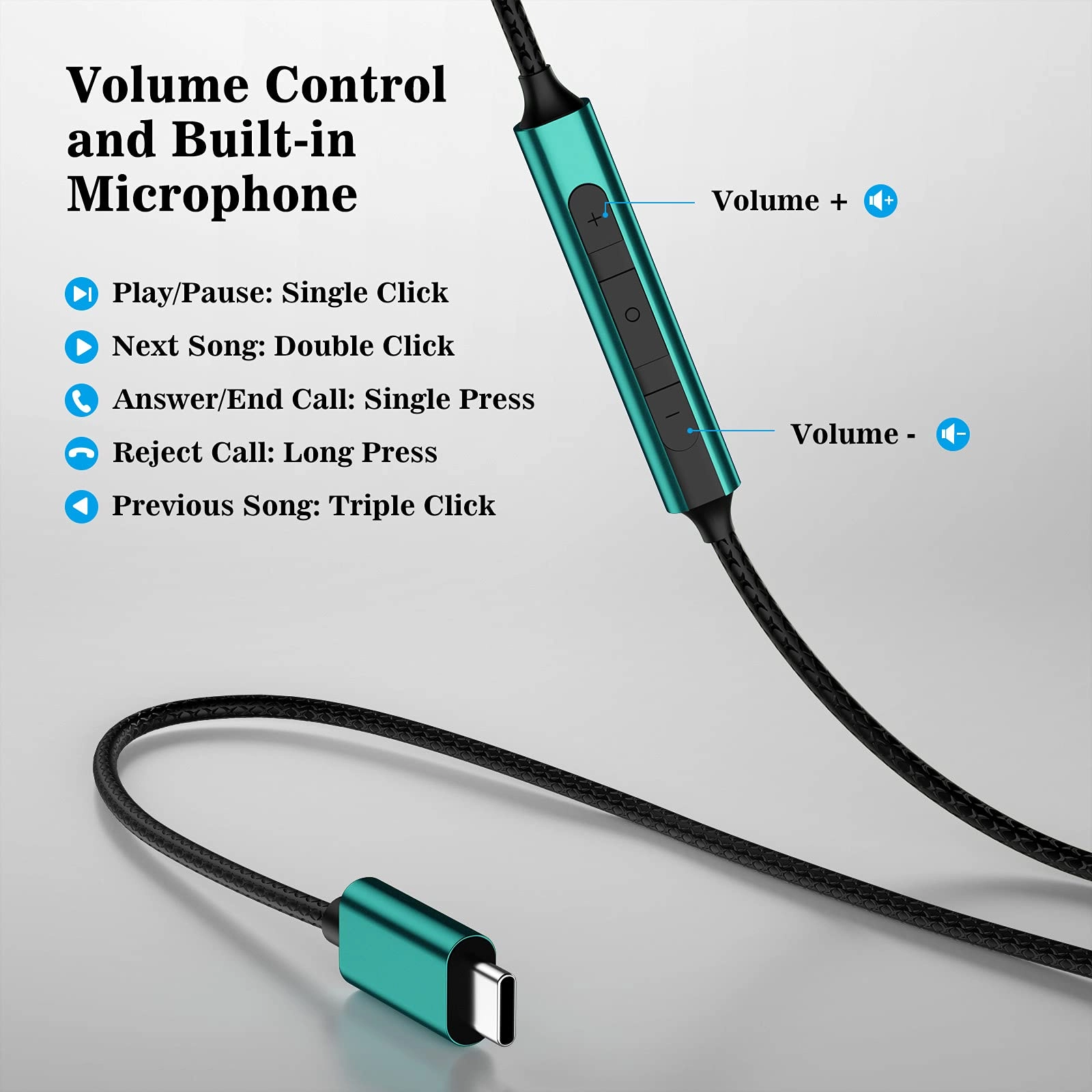 USB C Earbuds Wired Earbud