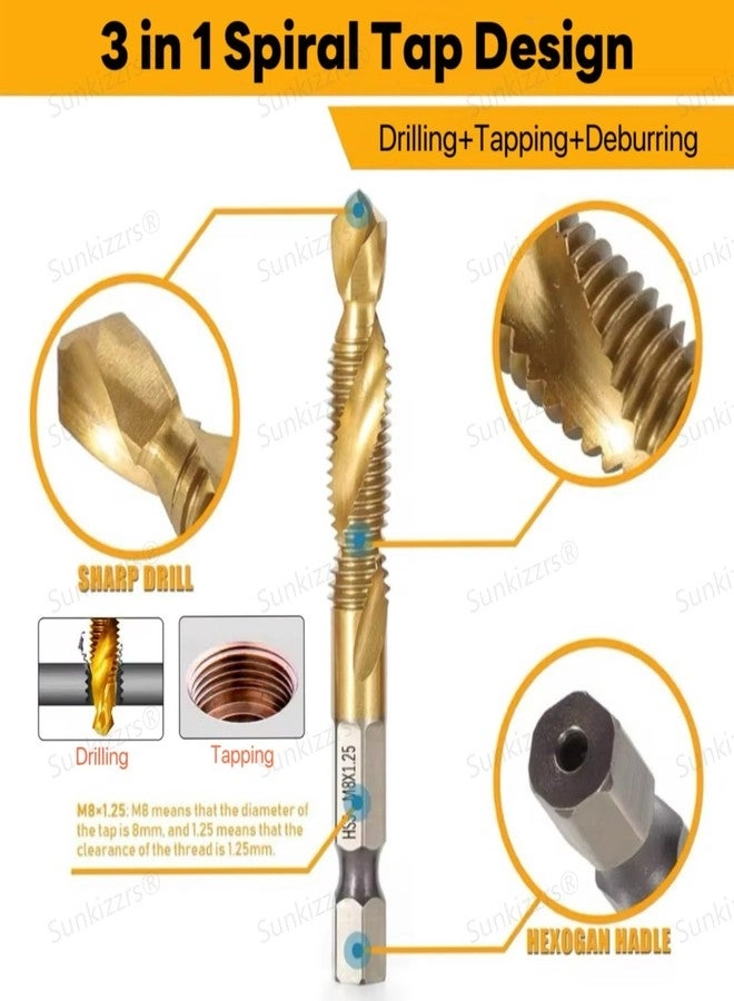 HSS Spiral Drill Screw Tap Bit Set - 6-Pcs