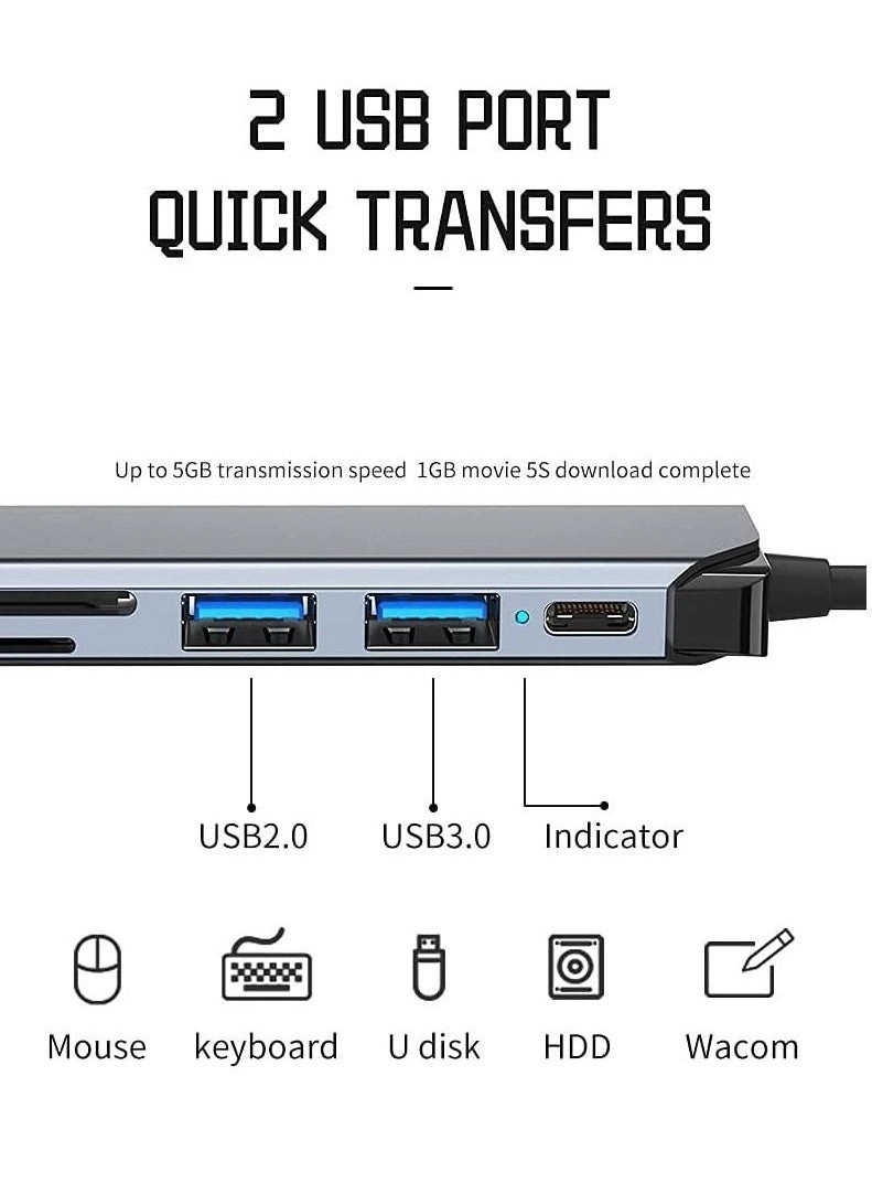 USB C Hub - 4K HDMI 100W PD