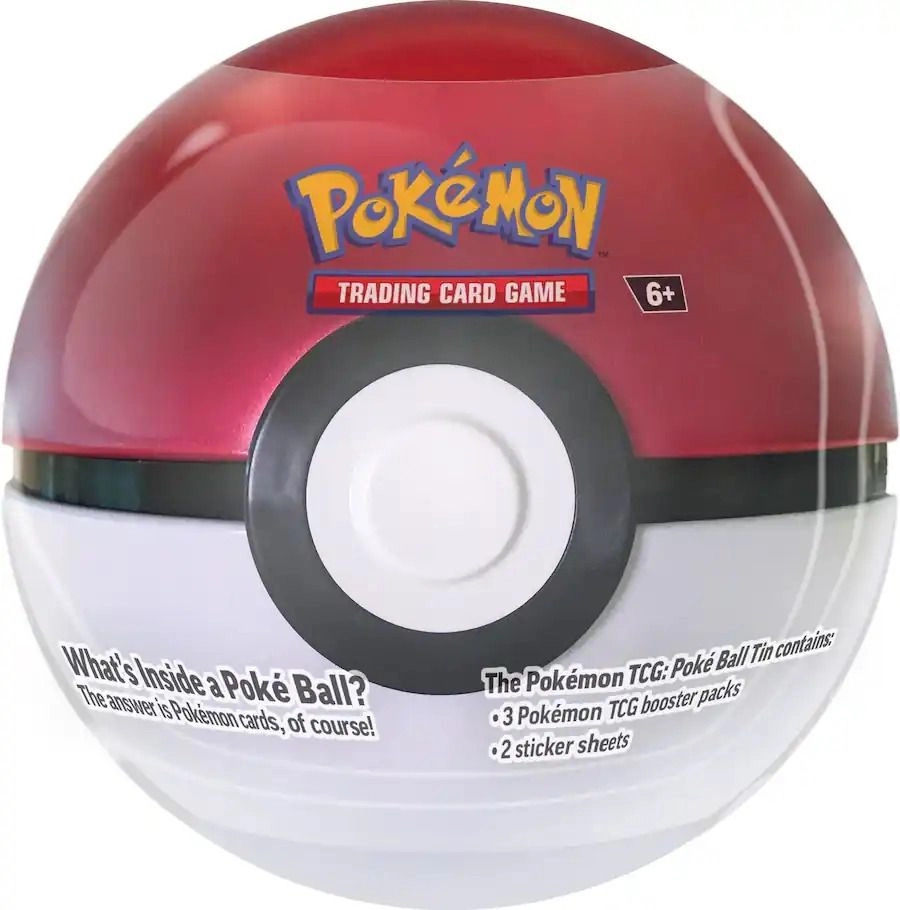 Pokeball Tin - 3 Booster Packs 2 Sticker Sheets