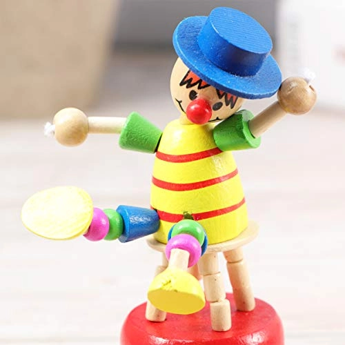 Wooden Push up Toy - 5pcs Clown