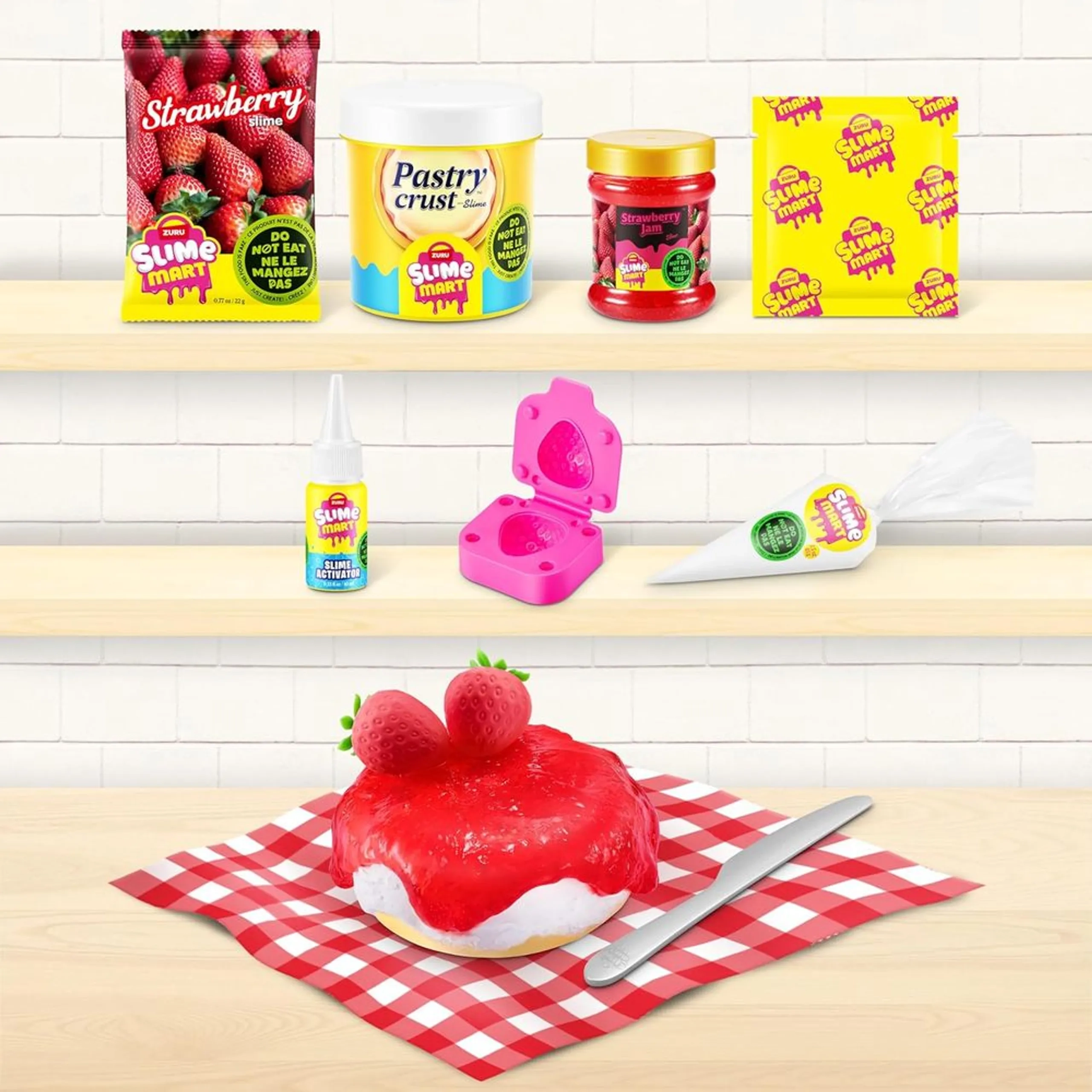 Slime Mart Strawberry Cheesecake Kit - 6+ years 12 pcs